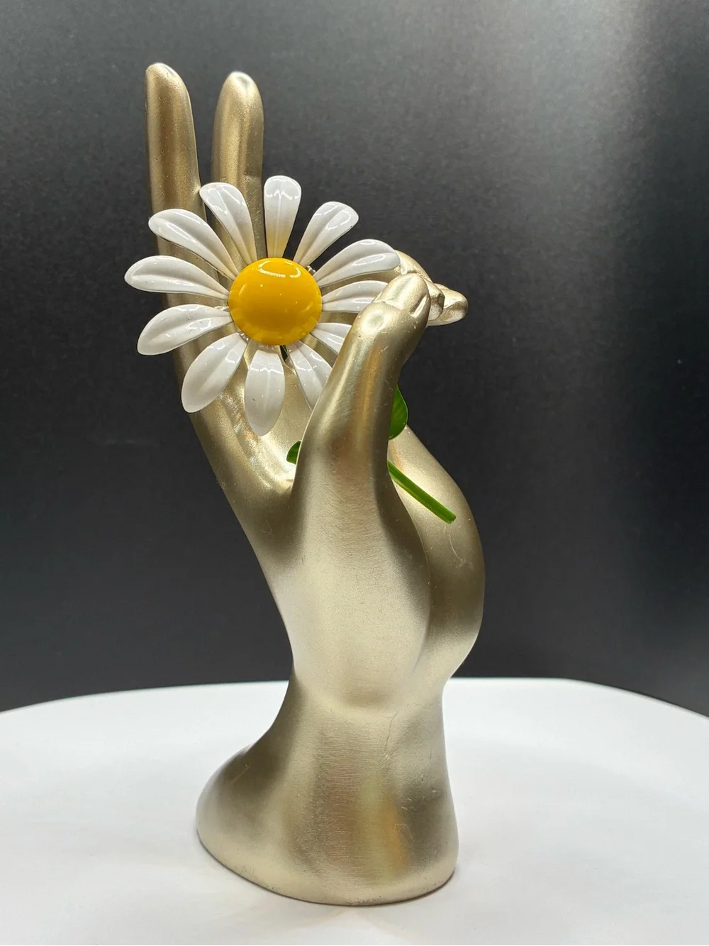 White & Yellow Daisy Enamel Brooch for Women